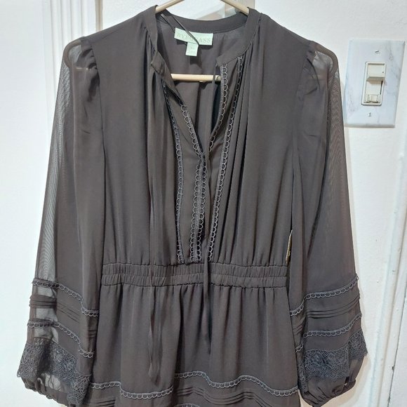 Ryegrass Color Chocolate Torte Long Sleeve Dress Dark Brown Size X Small - Picture 7 of 16